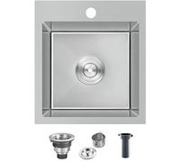 Lavello in acciaio inossidabile ad angolo del lavabo della cucina della singola ciotola 38 x 43 cm SUS304 Base lavello da cucina in acciaio inossidabile Con foro del rubinetto