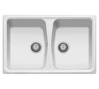 Plados Lavello in quarzo da cucina incasso SP0792 due vasche - Bianco