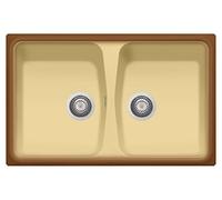 Plados Lavello in quarzo da cucina incasso SP0792 due vasche - Terra di Francia