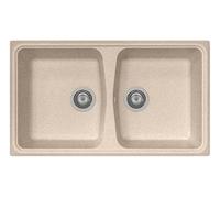 Lavello in composito da cucina incasso TELMA by Plados linea PACIFIC due vasche 86x50 - Avena