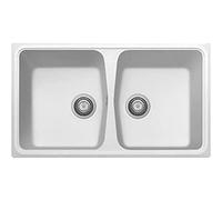 Plados Lavello in quarzo da cucina incasso SP0862 due vasche - Bianco