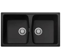 Plados Lavello in quarzo da cucina incasso SP0862 due vasche - Nero Matt