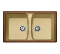 Plados Lavello in quarzo da cucina incasso SP0862 due vasche - Terra di Francia