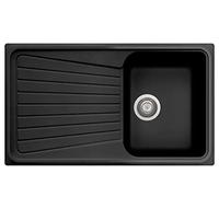 Plados Lavello in quarzo da cucina incasso SP0791 vasca singola più scolapiatti - Nero Matt