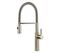 Lavello in ottone nichel spazzolato nero montaggio tubo estraibile doppio ugello spruzzatore miscelatore rubinetti acqua rubinetto della cucina (colore: cromo lucido)