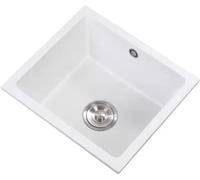 Lavello in Pietra di Quarzo Lavello Quadrato Bianco Lavello da Cucina Lavello da Bar Lavelli da Appartamento Lavabo da Balcone Bianco, 38x28x21cm