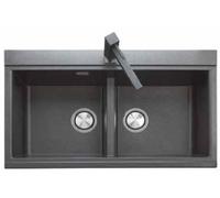 Lavello in quarzo da cucina incasso PLADOS LX8620 due vasche - Titanio