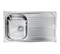 LAVELLO INCASSO CUCINA 1 VASCA SX 86X50 CM ACCIAIO INOX CM ATLANTIC KIT SCARICO