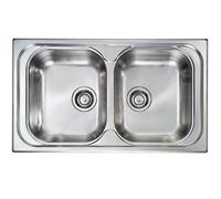 CM Serie Atlantic 3" Lavello Acciaio Inox Satinato 2 Vasche 86X50cm 010544XCSSX