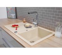 Lavello Incasso Cucina Granito 86 x 50 Vaniglia Crema respekta Austin