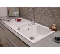 Lavello Incasso Cucina Lavabo IN Granito 100 x 50 Bianco respekta Austin