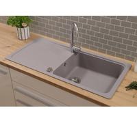 Lavello Incasso Cucina Lavabo IN Granito 100 x 50 Grigio respekta Austin