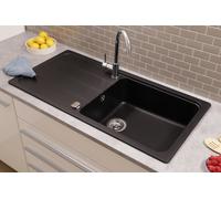 Lavello Incasso Cucina Lavabo IN Granito 100 x 50 Nero respekta Austin