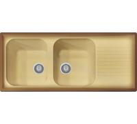 Lavello incasso cucina Provenza terra di francia 116 x 50 cm 2 vasche e gocciolatoio Made in Italy