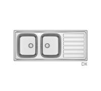 LAVELLO INCASSO IN ACCIAIO MOD. LS03 CM 120X50 cm. 120 gocciolatoio sx