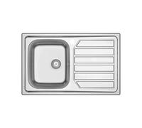 LAVELLO INCASSO IN ACCIAIO MOD. LS04 CM 80X50 cm. 80 gocciolatoio dx