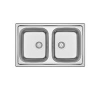 LAVELLO INCASSO IN ACCIAIO MOD. LS05 80x50 CM cm. 80 x 50