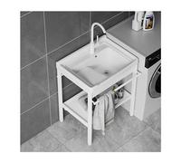 Lavello indipendente con rubinetto per acqua calda e fredda, vasca per lavanderia a vasca singola per cucina, garage, giardino, stazione lavello mobile per esterni con filtro di scarico e ri