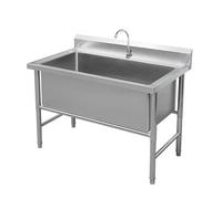 lavello indipendente in acciaio inox,Lavello commerciale a vasca singola,Lavello multiuso in piedi,con Rubinetto e Staffa,per Piattaforma per Garage, ristoranti, cucine(100cm/39.4in)