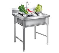 Lavello indipendente, Lavello Commerciale In Acciaio Inossidabile Con Rubinetto Da 50 Cm 60 Cm for Uso Interno Esterno(50 * 50 * 80cm)