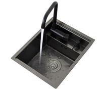 Lavello invisibile in acciaio inox con coperchio, compatto, per ristoranti, dispense o bar d'acqua, salvaspazio e facile da pulire (30 x 45 x 22 cm)