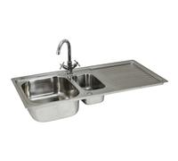 Lavello KuKoo in acciaio inox con miscelatore Victoria e kit scarico