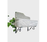 Lavello Lavandino In Cemento Con Staffe in Ferro, Lavabo Sospeso, Fontana A Muro Parete, Vasca E Gocciolatoio reversibile - Larghezza 80x40 Cm - Per Esterno Da Giardino Colore Sfumato grigio chiaro