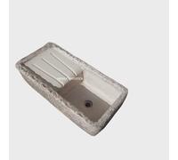 LAVELLO LAVANDINO IN CEMENTO, LAVABO, FONTANA, VASCA E GOCCIOLATOIO LARGHEZZA 80X40 ALTEZZA 22 CM SFUMATO GRIGIO PER ESTERNO DA GIARDINO