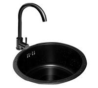 lavello, Lavello da cucina, lavello da cucina tondo, lavello da cucina da balcone, for montaggio da appoggio e da incasso(35.5 * 35.5 * 15Cm)