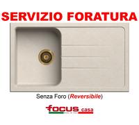 Plados Lavello Cucina Fragranite 1 Vasca Incasso con Gocciolatoio Larghezza 86 cm materiale Ultragranit colore Black Matt UG70 - PL0861 Serie Atlantic