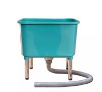 Lavello mobile in plastica per pavimenti con bacino profondo 25 cm, beccuccio di scarico di grande diametro, per lavanderia, cucina, garage e pulizia del cortile, versatile lavello