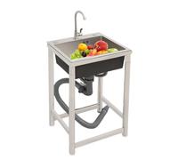 Lavello multifunzionale in acciaio inox, lavello mobile, lavello a libera installazione per esterni, 45x41x75 cm Lavello da cucina commerciale per cucina all'aperto, ristorazione e campeggio ecc
