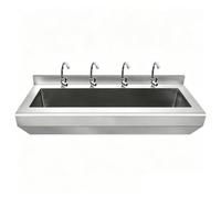 Lavello multiuso in acciaio inox per lavaggio a mano, resistente, montaggio a parete con rubinetto, kit di scarico e gancio nascosto, grande bacino per lavanderia