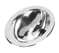 Lavello Ovale in Acciaio Inossidabile Cucina, Vasca Singola Incasso per Bagno e Bar con Foro di Scarico 40 Mm