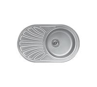 Lavello ovale incasso 1 vasca e gocciolatoio sinistro 78x48 cm - Smeg LMEL77S inox