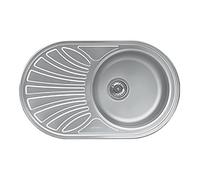 Lavello ovale incasso 1 vasca e gocciolatoio sinistro 78x48 cm - Smeg LMEL77S inox