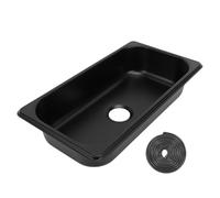 Lavello per camper in acciaio inox 304 con scarico da 40 mm, per barca, camper, furgoni, bar, angolo cottura, rivestito con spruzzo, nero (GR 1365B)