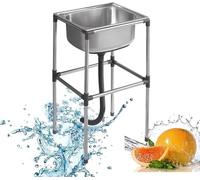 Lavello per Catering Indipendente, Lavello da Cucina in Acciaio Inossidabile, Lavabo Multifunzione, Lavello di Servizio A Vasca Singola, per Interni Ed Esterni, Lav, 42x37x80cm/16.5x14.5x31.5in