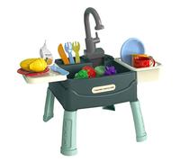 Lavello per l'acqua per bambini - Pink per gioco d'acqua corrente | Set da cucina con la circolazione d'acqua automatica fingere giocattoli per la lavastoviglie usati giocattoli educativi interni ed e