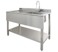 Lavello per ristorazione in acciaio inox per cucina commerciale a vasca singola