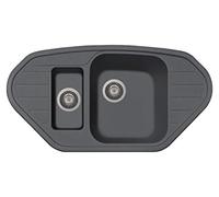 Lavello Plados SP0981 ad una vasca grande + una vasca piccola + scolapiatti (Antracite)