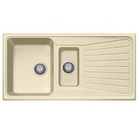 Lavello in quarzo da cucina incasso PLADOS SP0991 vasca grande più una vasca piccola più scolapiatti - Champagne