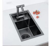 Lavello Portatile Lavello Da Cucina Nero A Scomparsa Grande Capacità Acciaio Inossidabile Rubinetto Pieghevole(9.84 * 16.93IN)