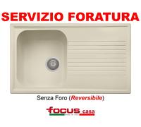 Lavello Provenza cm 86x50 1 vasca e gocciolatoio bianco antico Made in Italy