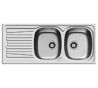 Lavello Pyramis Sparta 116x50 2 Vasche A Destra Dx Con Piletta Da 3,5