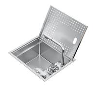 Lavello Quadrato A Scomparsa In Acciaio Inox 304 A Vasca Singola Con Coperchio Per Lavare Verdure E Stoviglie(48 * 38cm)