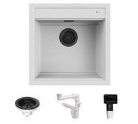 Lavello Quareco incasso 1 vasca 51×51 Prime 50 Granito Bianco QLP050BI