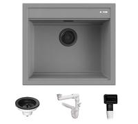 Lavello Quareco incasso 1 vasca 57×51 Prime 60 Granito Grigio QLP060GR