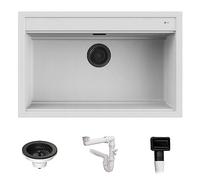 Lavello Quareco incasso 1 vasca 79×51 Prime 80 Granito Bianco QLP080BI
