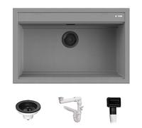 Lavello Quareco incasso 1 vasca 79×51 Prime 80 Granito Grigio QLP080GR